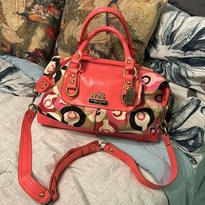 Coach pink crossbody shoulder bag